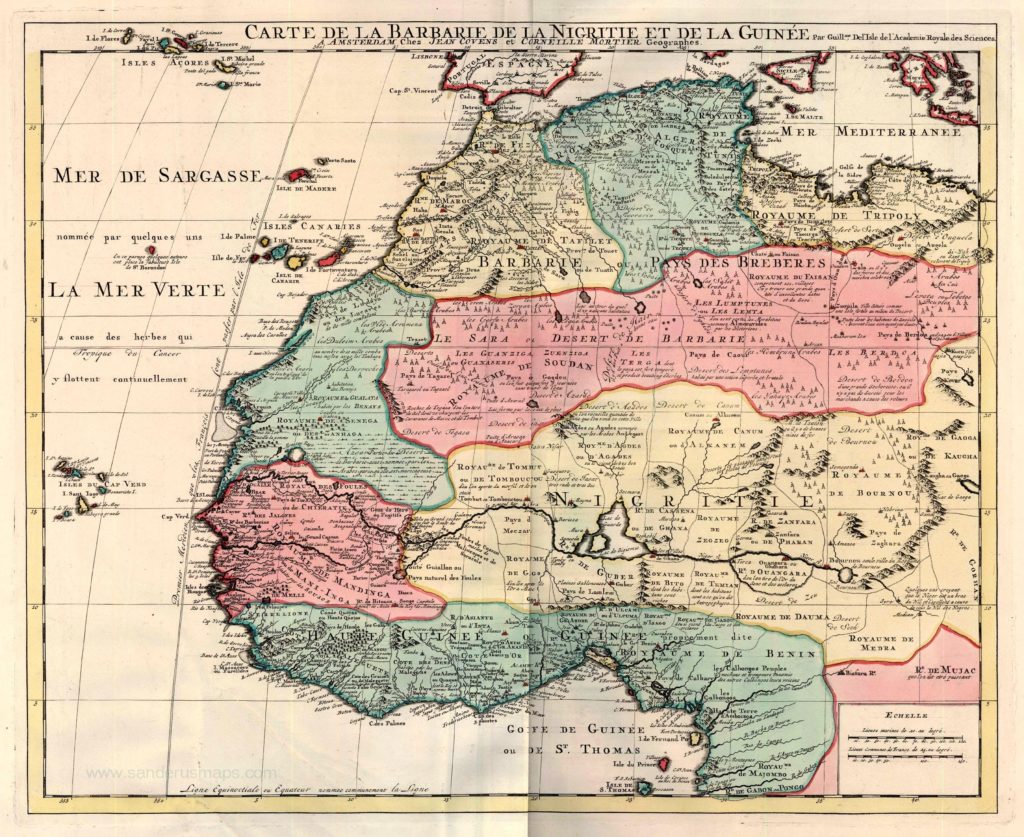 1720 Map of The Kingdom of Judah In Africa