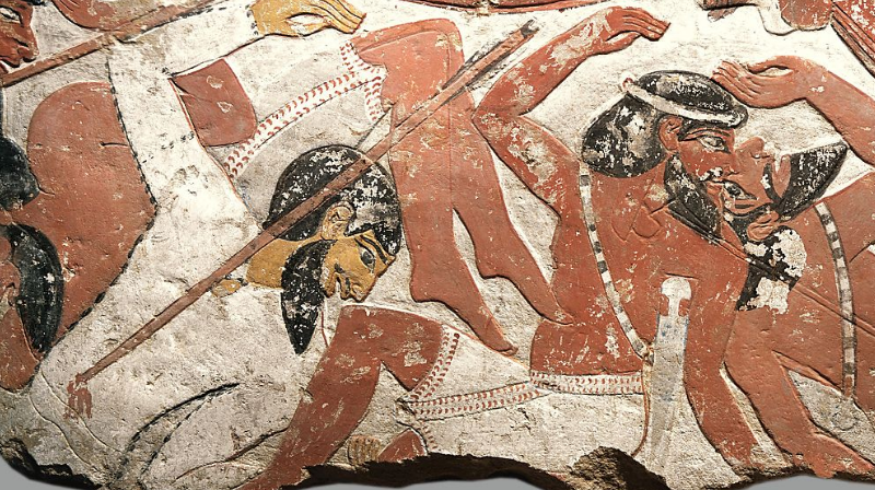 West Asiatic Soldiers Being Defeated in Egyptian New Kingdom Era