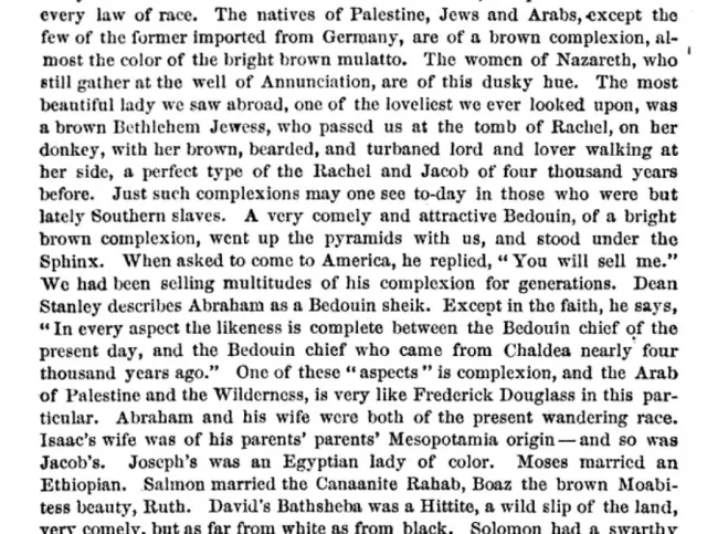 1880 – Brown Natives of Palestine Looked Like Black Slaves In America