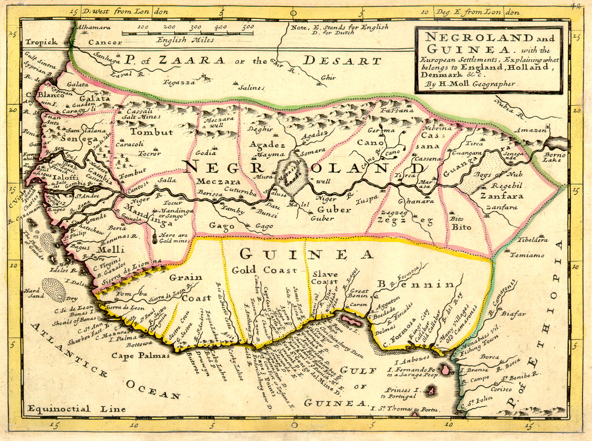 1727 Map of The Kingdom of Judah In West Africa
