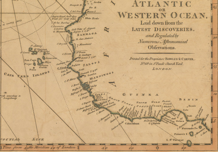 1795 English Map of Kingdom of Juda West Africa