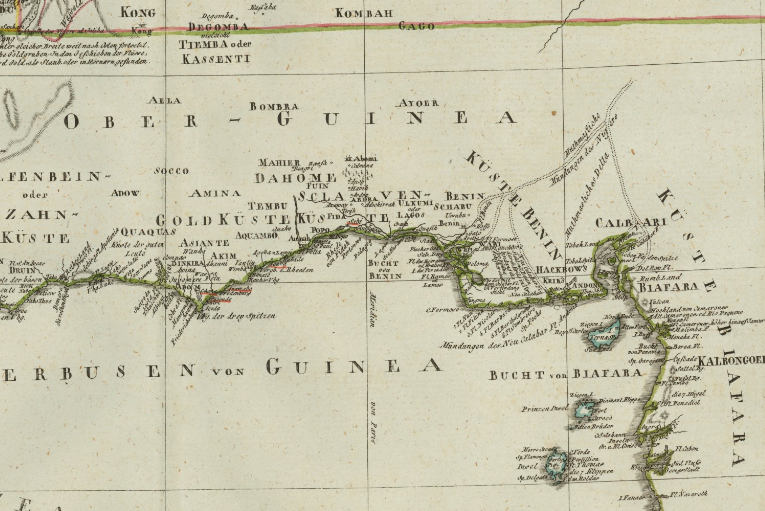 1806 Germany Map Kingdom of Juda West Africa