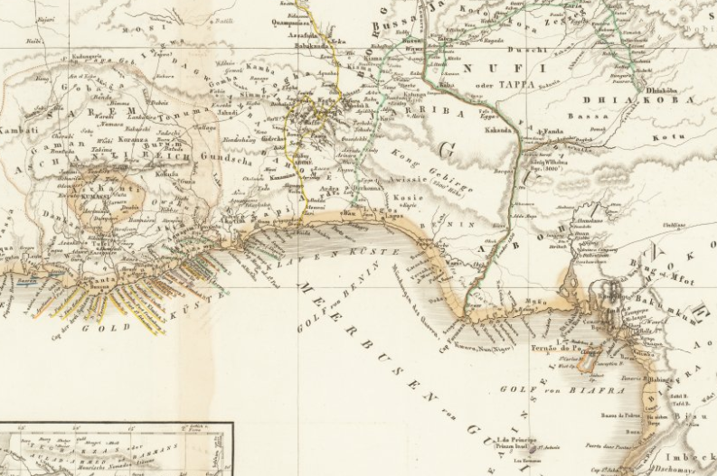 1849 German Map Kingdom of Juda West Africa