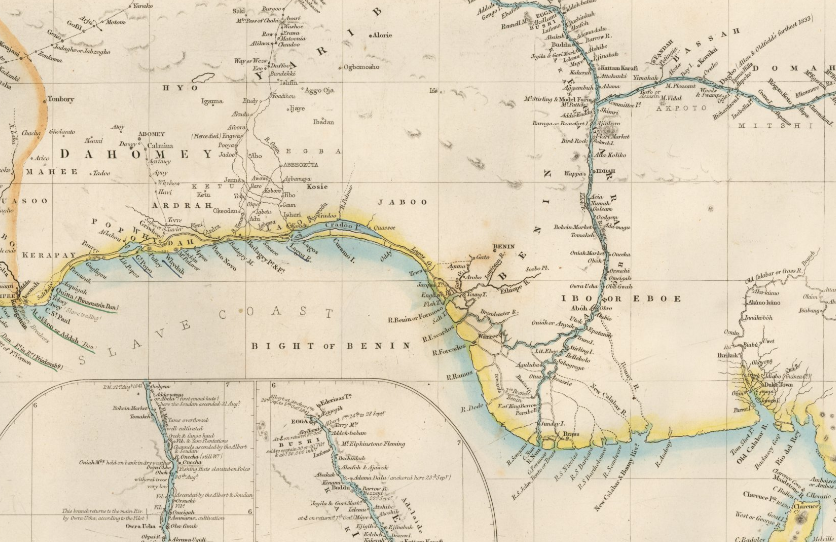 1855 England Map Kingdom of Juda West Africa