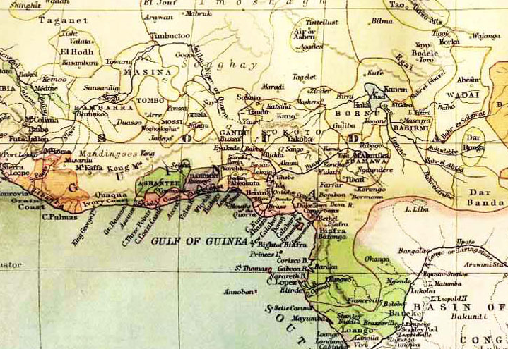 1885 Scottish Map Kingdom of Juda West Africa