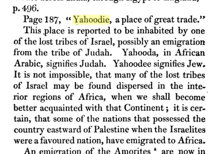 1820 AD: Israelites Believed To Be In Central Africa