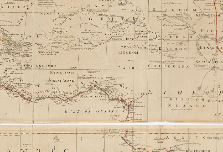 1794 English Map of Juda in West Africa